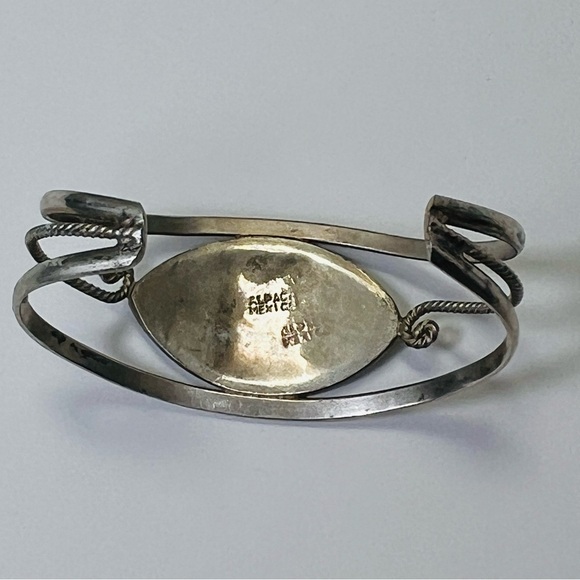 MEXICAN ALPACA SILVER MOTHER OF PEARL BRACELET - Picture 4 of 8